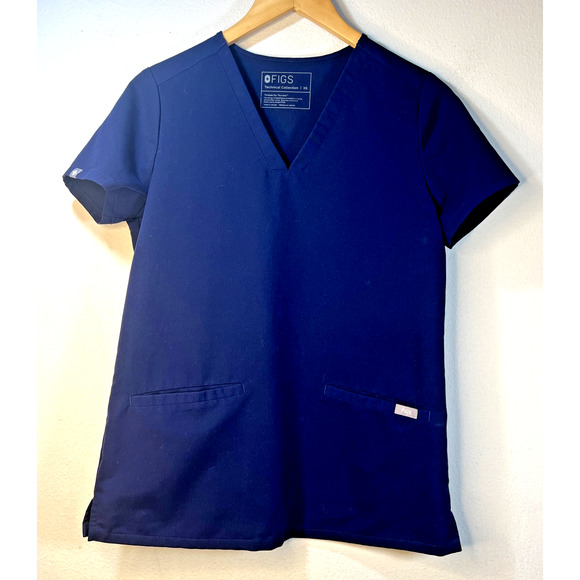 FIGS 2 Tops Womens XS Blue green Casma 3 Pockets Short Sleeve Technical Comfort - Picture 2 of 10